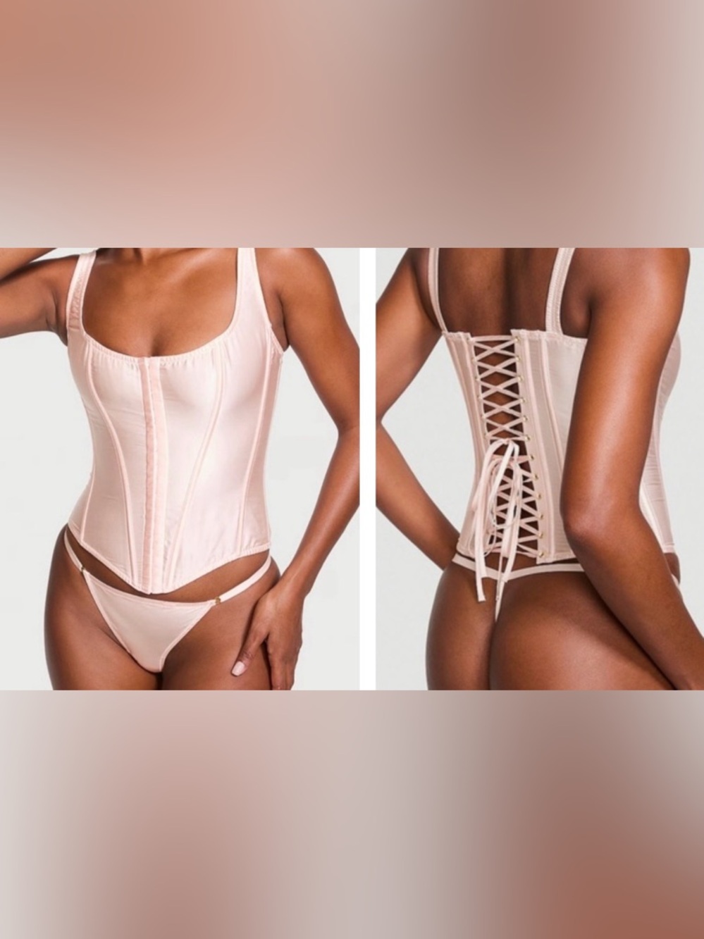 NWT SET•Victoria’s Secret Pink Corset and thong Duo (in packaging)